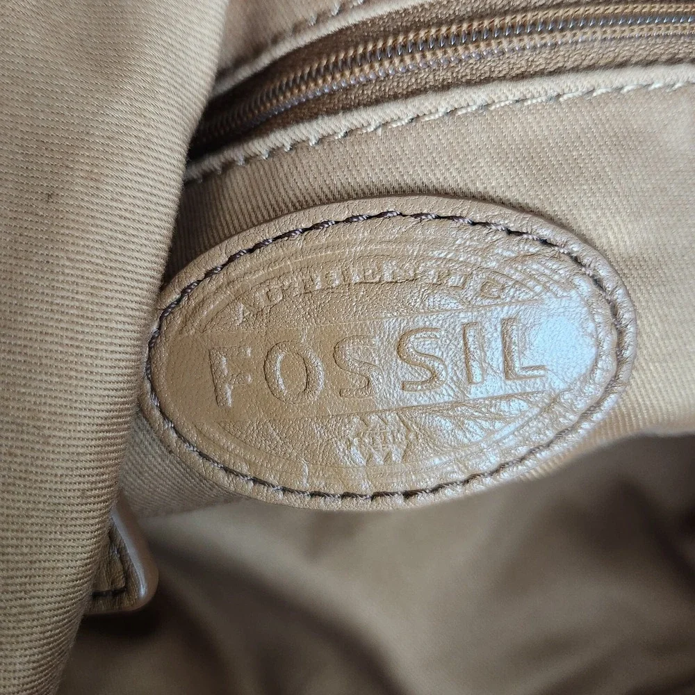 Fossil Karli Luxury Leather Hobo Bag Handbag Color Block & Matching Pouch EUC